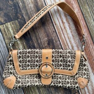 The Sak Pink Label Vintage Y2K Brown Convertible Clutch Shoulder Bag